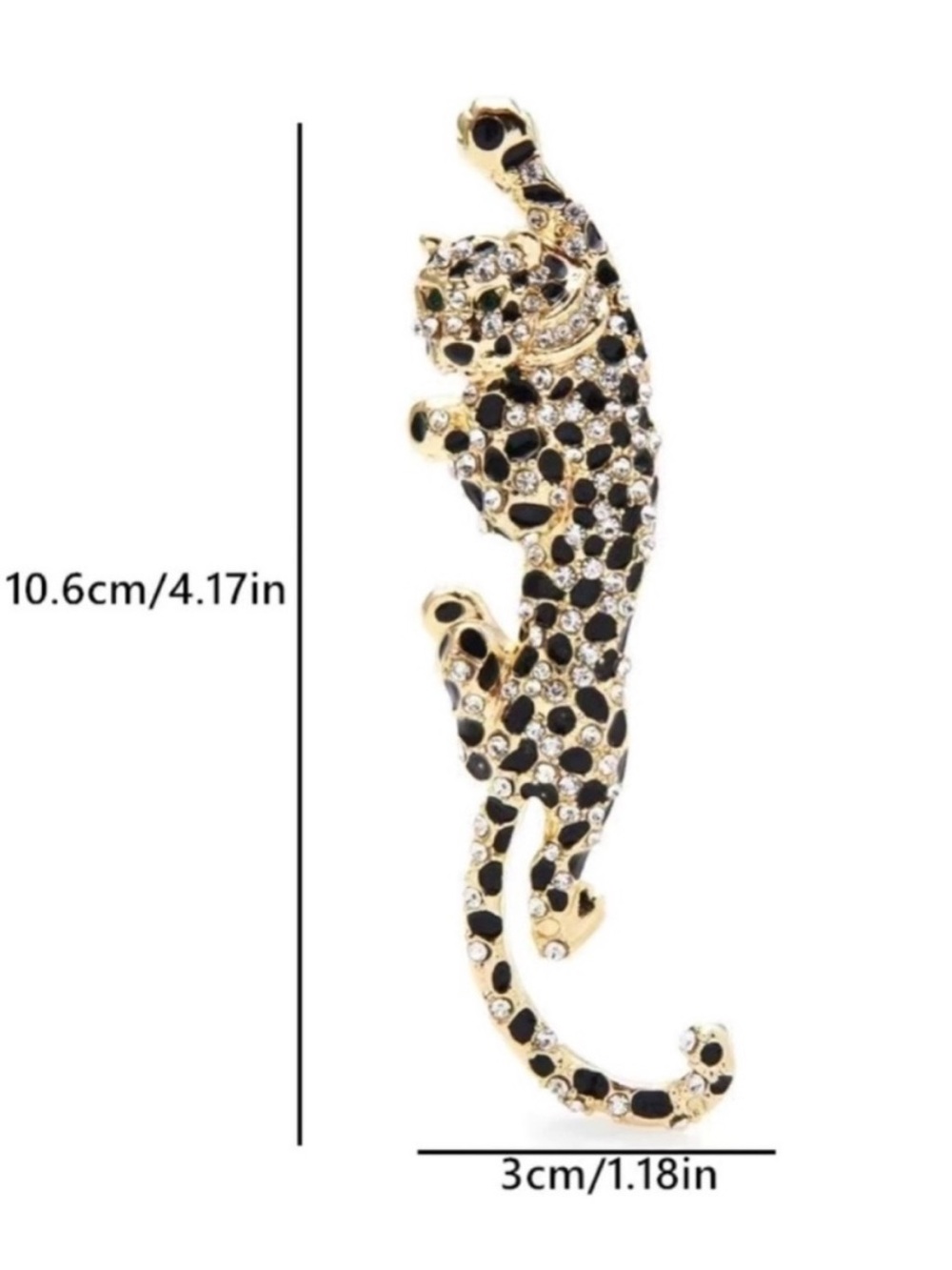 NEW Climbing Leopard Rhinestone Brooch -
Rose Gold Tone Animal Pin Jewelry - Picture 4 of 6